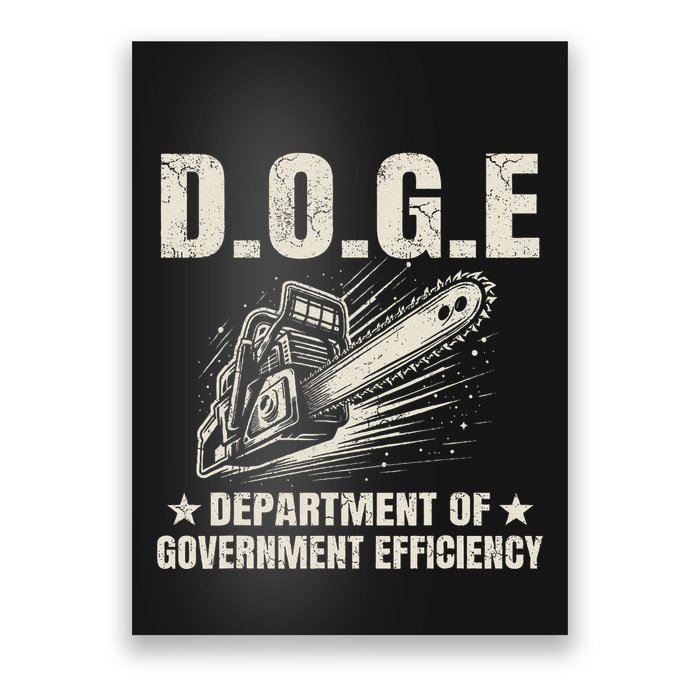 Chainsaw For Bureaucracy Funny D.O.G.E Doge Usa Flag Poster