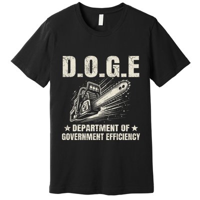 Chainsaw For Bureaucracy Funny D.O.G.E Doge Usa Flag Premium T-Shirt