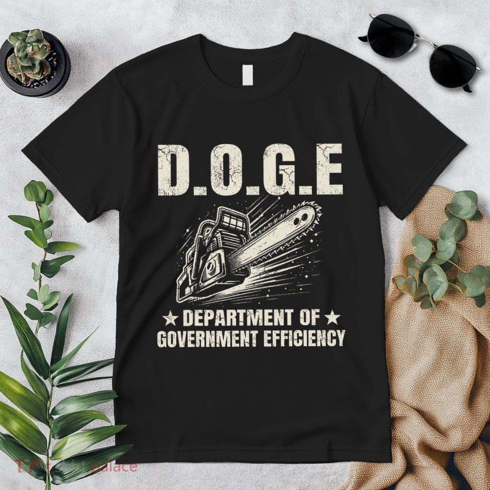 Chainsaw For Bureaucracy Funny D.O.G.E Doge Usa Flag Premium T-Shirt