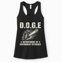 Chainsaw For Bureaucracy Funny D.O.G.E Doge Usa Flag Womens Tank Top