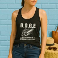Chainsaw For Bureaucracy Funny D.O.G.E Doge Usa Flag Womens Tank Top