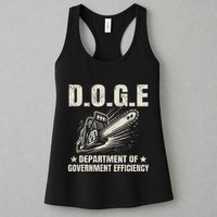 Chainsaw For Bureaucracy Funny D.O.G.E Doge Usa Flag Womens Tank Top
