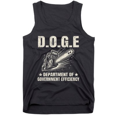 Chainsaw For Bureaucracy Funny D.O.G.E Doge Usa Flag Tank Top