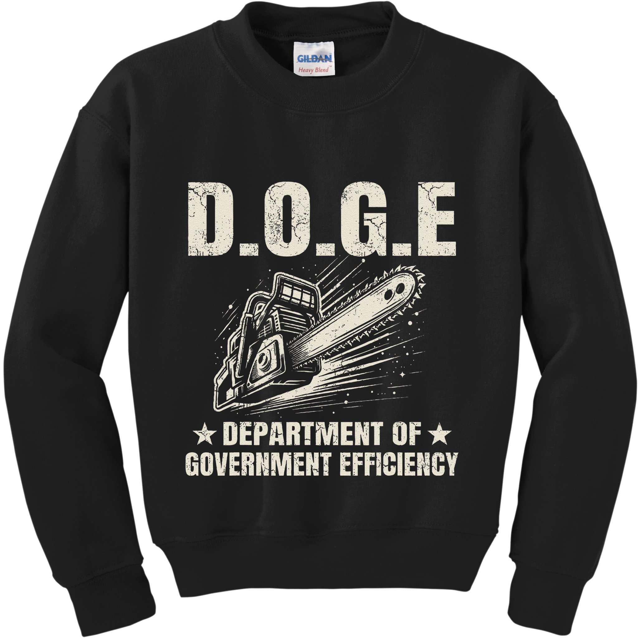 Chainsaw For Bureaucracy Funny D.O.G.E Doge Usa Flag Kids Sweatshirt
