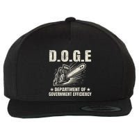 Chainsaw For Bureaucracy Funny D.O.G.E Doge Usa Flag Wool Snapback Cap