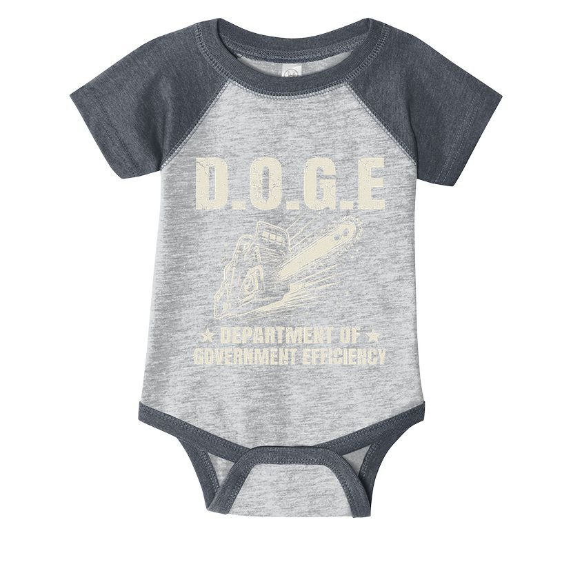 Chainsaw For Bureaucracy Funny D.O.G.E Doge Usa Flag Infant Baby Jersey Bodysuit