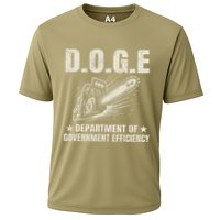 Chainsaw For Bureaucracy Funny D.O.G.E Doge Usa Flag Cooling Performance Crew T-Shirt
