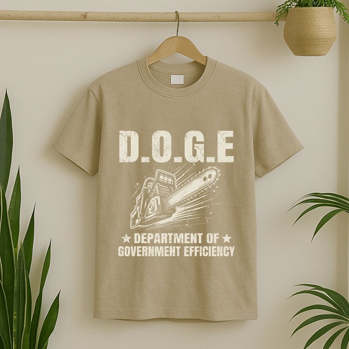 Chainsaw For Bureaucracy Funny D.O.G.E Doge Usa Flag T-Shirt