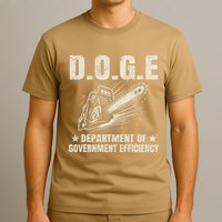 Chainsaw For Bureaucracy Funny D.O.G.E Doge Usa Flag T-Shirt
