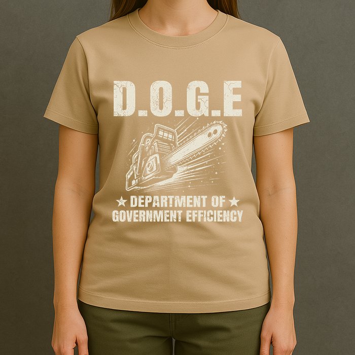 Chainsaw For Bureaucracy Funny D.O.G.E Doge Usa Flag T-Shirt