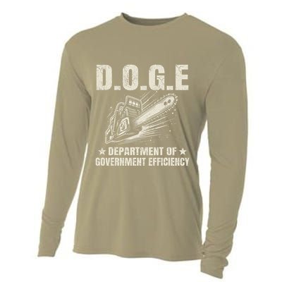 Chainsaw For Bureaucracy Funny D.O.G.E Doge Usa Flag Cooling Performance Long Sleeve Crew
