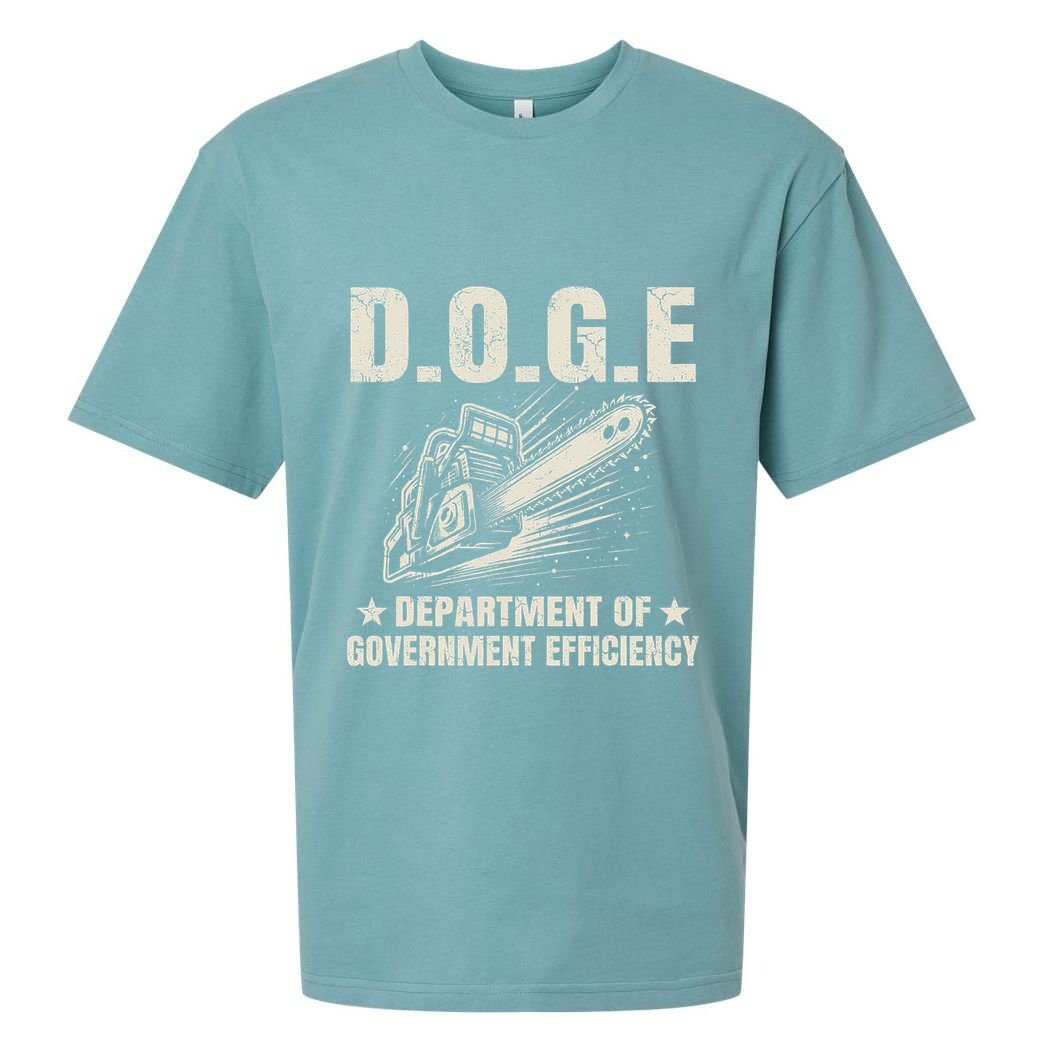 Chainsaw For Bureaucracy Funny D.O.G.E Doge Usa Flag Sueded Cloud Jersey T-Shirt