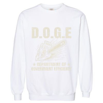 Chainsaw For Bureaucracy Funny D.O.G.E Doge Usa Flag Garment-Dyed Sweatshirt