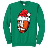 Christmas Football Ball Santa Hat Xmas Team Sport Sweatshirt