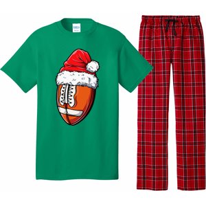 Christmas Football Ball Santa Hat Xmas Team Sport Pajama Set