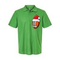 Christmas Football Ball Santa Hat Xmas Team Sport Softstyle Adult Sport Polo