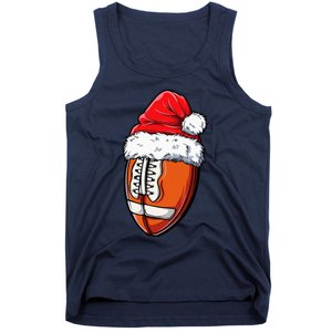 Christmas Football Ball Santa Hat Xmas Team Sport Tank Top