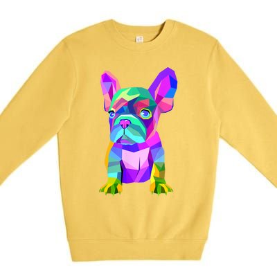 Cute French Bulldog, Colored Dog Breed Design Premium Crewneck Sweatshirt