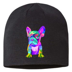 Cute French Bulldog, Colored Dog Breed Design Sustainable Beanie