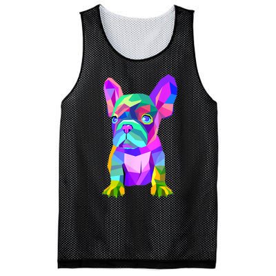 Cute French Bulldog, Colored Dog Breed Design Mesh Reversible Basketball Jersey Tank