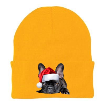 Cute French Bulldog Santa Hat Frenchie Image Christmas Gift Funny Gift Knit Cap Winter Beanie