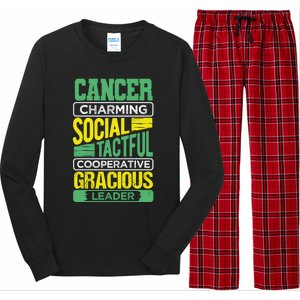 Cancer Facts Birthday Gift Astrology Horoscope Cancer Zodiac Gift Long Sleeve Pajama Set