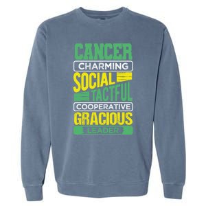 Cancer Facts Birthday Gift Astrology Horoscope Cancer Zodiac Gift Garment-Dyed Sweatshirt