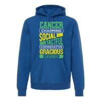 Cancer Facts Birthday Gift Astrology Horoscope Cancer Zodiac Gift Premium Hoodie