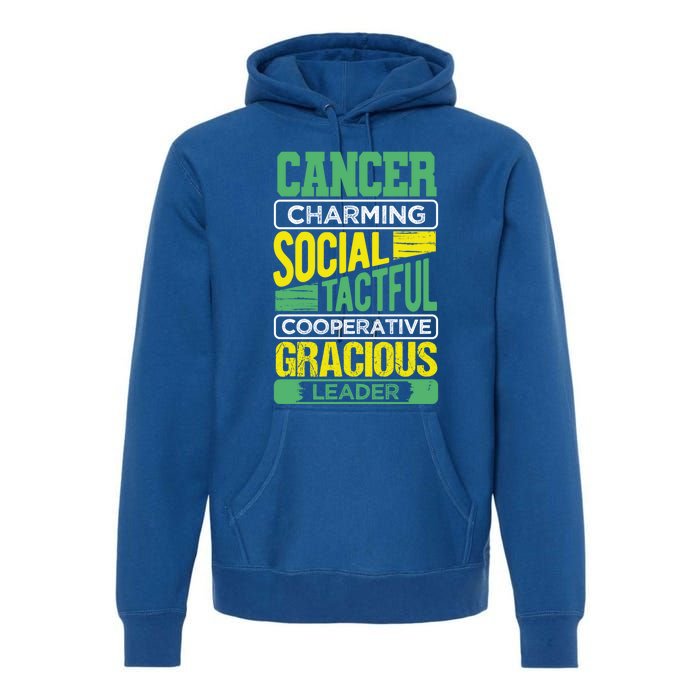 Cancer Facts Birthday Gift Astrology Horoscope Cancer Zodiac Gift Premium Hoodie