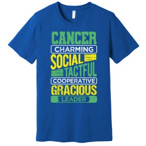 Cancer Facts Birthday Gift Astrology Horoscope Cancer Zodiac Gift Premium T-Shirt