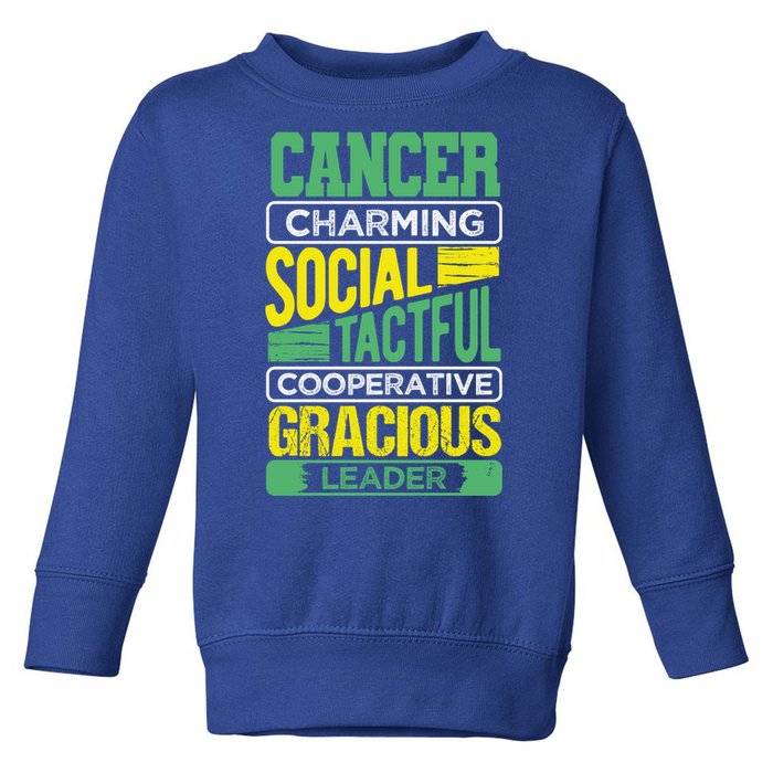 Cancer Facts Birthday Gift Astrology Horoscope Cancer Zodiac Gift Toddler Sweatshirt