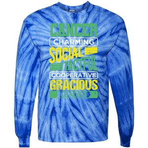 Cancer Facts Birthday Gift Astrology Horoscope Cancer Zodiac Gift Tie-Dye Long Sleeve Shirt