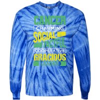 Cancer Facts Birthday Gift Astrology Horoscope Cancer Zodiac Gift Tie-Dye Long Sleeve Shirt