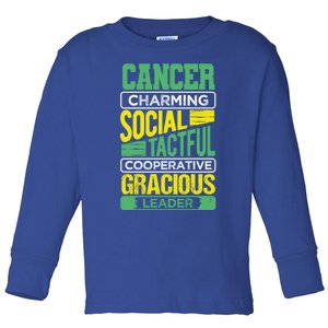 Cancer Facts Birthday Gift Astrology Horoscope Cancer Zodiac Gift Toddler Long Sleeve Shirt