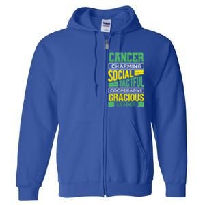 Cancer Facts Birthday Gift Astrology Horoscope Cancer Zodiac Gift Full Zip Hoodie