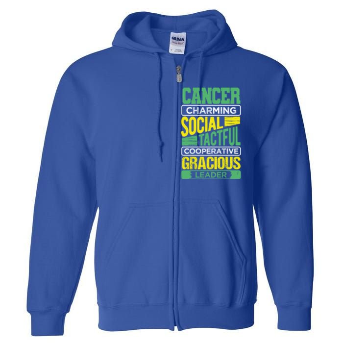 Cancer Facts Birthday Gift Astrology Horoscope Cancer Zodiac Gift Full Zip Hoodie