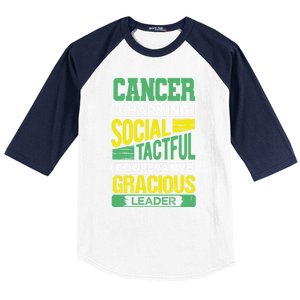 Cancer Facts Birthday Gift Astrology Horoscope Cancer Zodiac Gift Baseball Sleeve Shirt