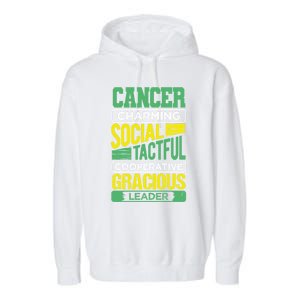 Cancer Facts Birthday Gift Astrology Horoscope Cancer Zodiac Gift Garment-Dyed Fleece Hoodie