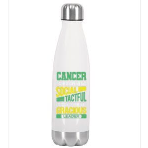 Cancer Facts Birthday Gift Astrology Horoscope Cancer Zodiac Gift Stainless Steel Insulated Water Bottle