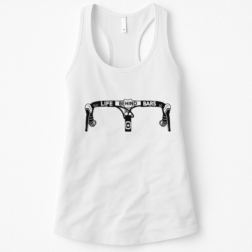 Cyclist Funny Biker Life Behind Bars Triathlon Bicycle Rider Womens Tank Top