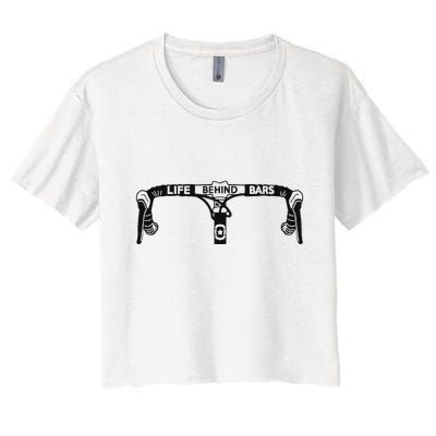 Cyclist Funny Biker Life Behind Bars Triathlon Bicycle Rider Crop Top