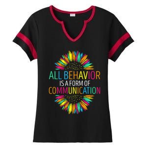 Communication Funny Behavioral Therapist Ladies Halftime Notch Neck Tee