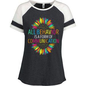 Communication Funny Behavioral Therapist Enza Ladies Jersey Colorblock Tee