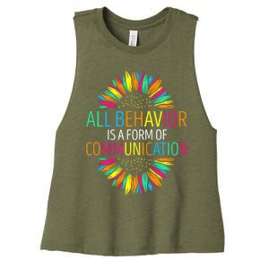 Communication Funny Behavioral Therapist Women's Racerback Cropped Tank