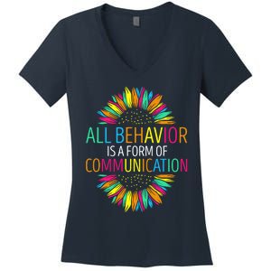 Communication Funny Behavioral Therapist Women's V-Neck T-Shirt