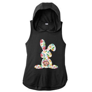 Cute Floral Bunny Gift For Easter Eggs Hunting Ladies PosiCharge Tri-Blend Wicking Draft Hoodie Tank