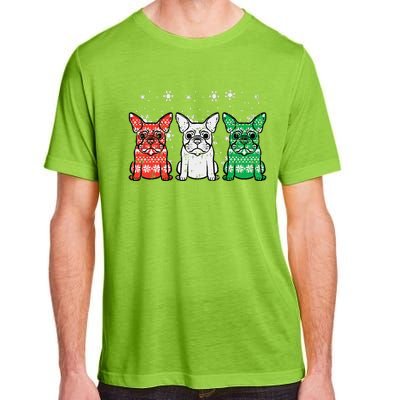 Christmas French Bulldogs Xmas Frenchie Dog Funny Funny Adult ChromaSoft Performance T-Shirt