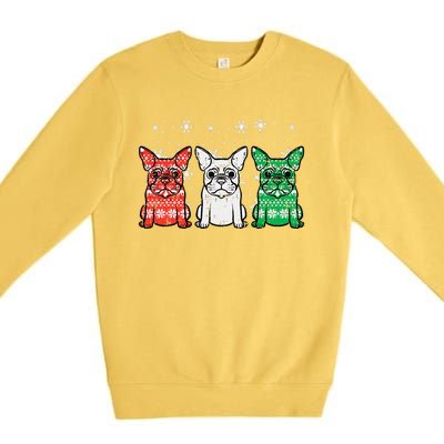 Christmas French Bulldogs Xmas Frenchie Dog Funny Funny Premium Crewneck Sweatshirt