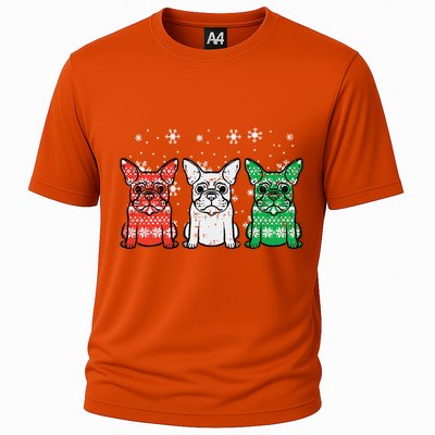 Christmas French Bulldogs Xmas Frenchie Dog Funny Funny Cooling Performance Crew T-Shirt