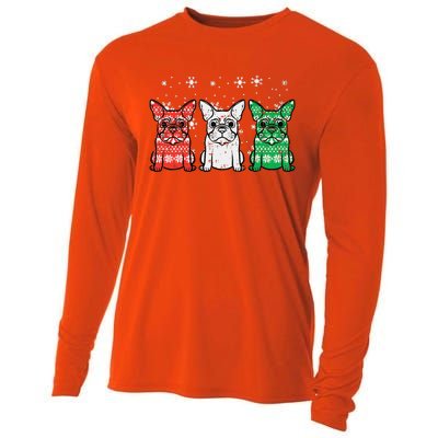 Christmas French Bulldogs Xmas Frenchie Dog Funny Funny Cooling Performance Long Sleeve Crew